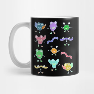 Cute And Colorful Monster Pattern (dark) Mug